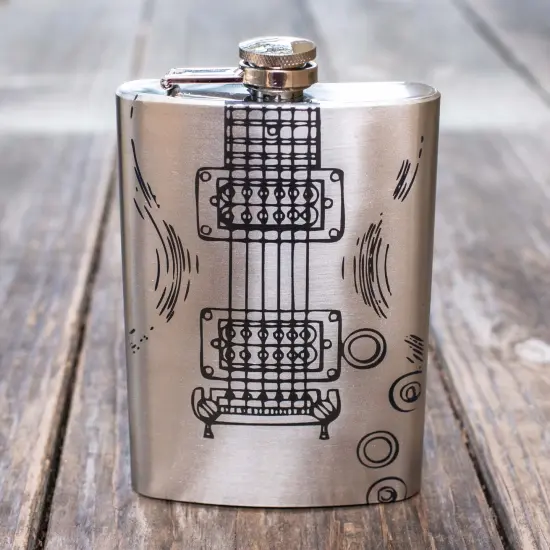 8oz Electric Guitar Stainless Steel Flask {2}