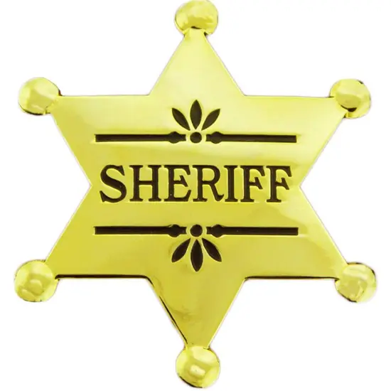 Sherriff Badge Pin Gold Plated 2 1/2" {1}