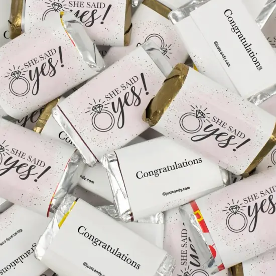 Engagement & Bridal Shower Party Candy Favors She Said Yes Hershey's Miniatures Chocolate {1}