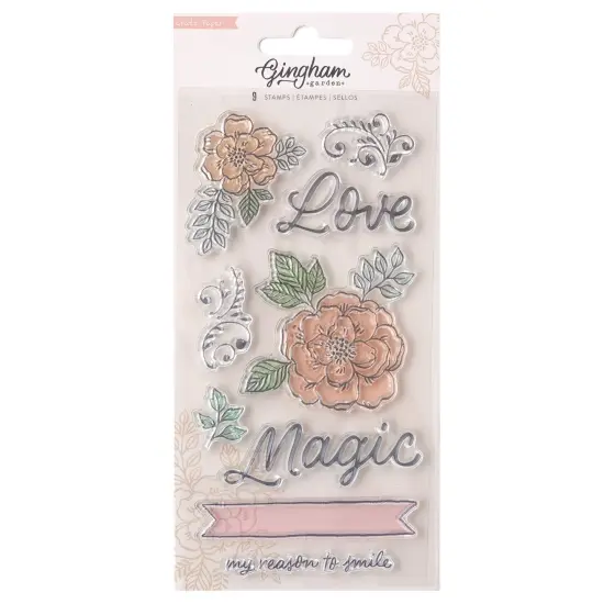 Crate Paper Gingham Garden Clear Stamps 9/Pkg {1}