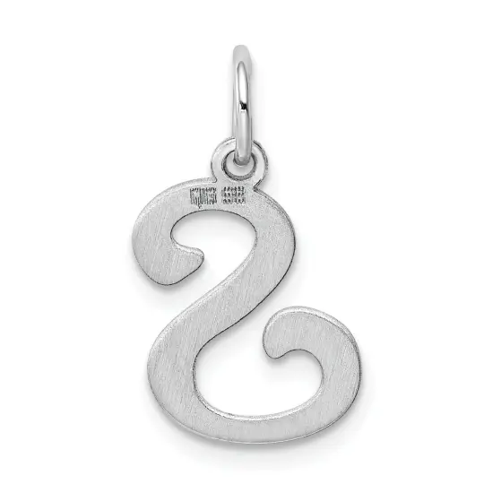 Sterling Silver Stamped Initial Letter S Charm Pendant Jewerly 20mm x 12mm {4}