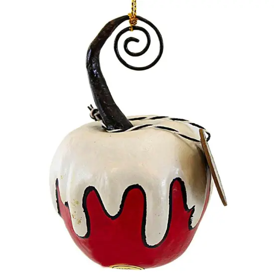 Red Apple White Poison Ornament Mini 4" {2}