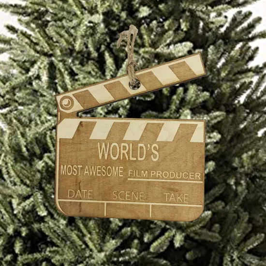 Worlds most awesome Film Producer - Ornament Raw Wood {2}