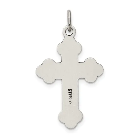 Sterling Silver Budded Cross Charm Jewerly 30mm x 19mm {3}