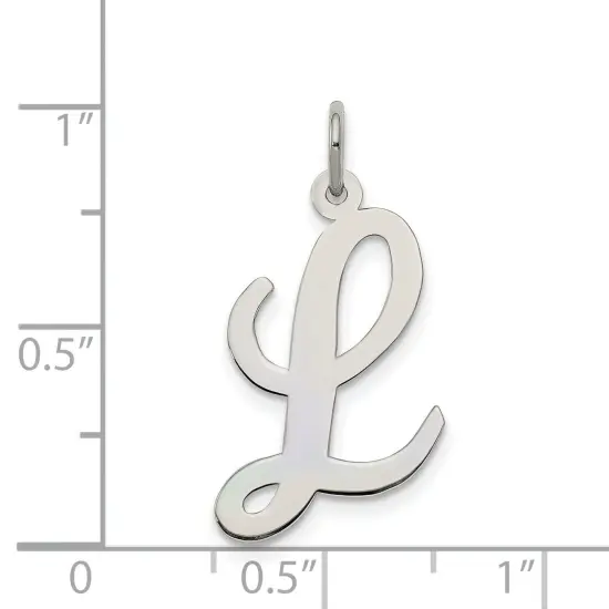 Sterling Silver Large Script Initial Letter L Charm Jewerly 21mm x 11mm {5}