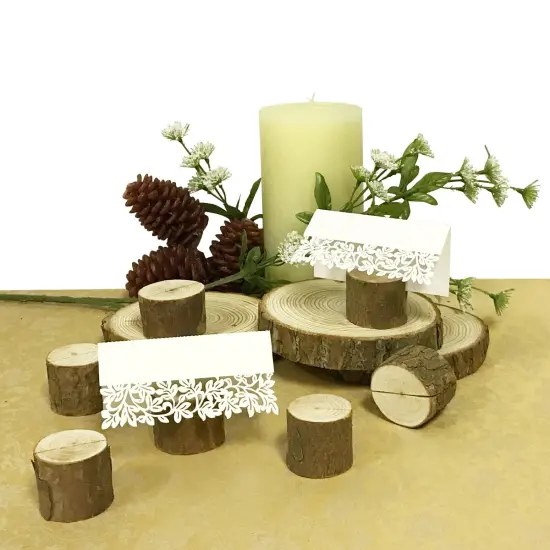 Wrapables Rustic Wooden Place-Card Holders with Table Name Place Cards for Wedding, Parties, Holidays, Special Events Table Decor (Set of 10) {5}