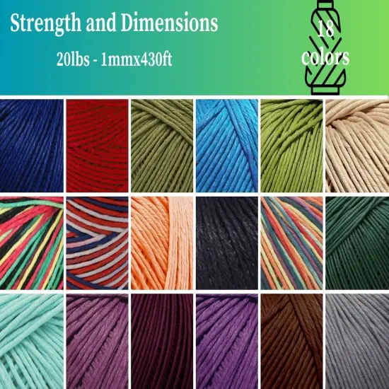 Hemptopia, Hemp Twine Spool, 225ft, All Natural, Multiple Colors Rasta {4}