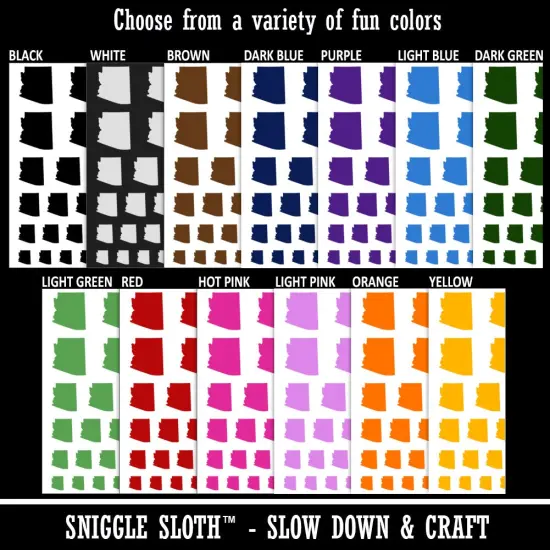 Arizona State Silhouette Temporary Tattoo Water Resistant Fake Body Art Set Collection White {2}