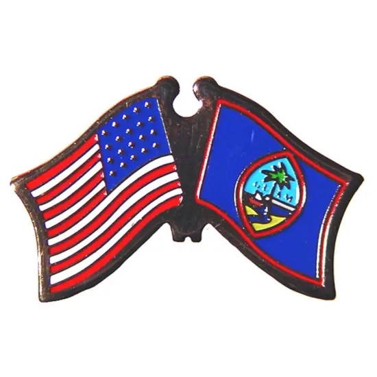 American & Guam Flags Pin 1" {1}