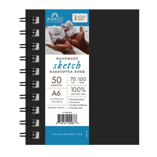 Hardbound Sketch Book 100% Cotton A6 100 GSM 50 Shts/ 100 Pages {1}