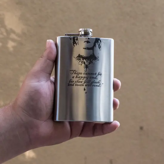 8oz There Cannot Be a Happy End Stainless Steel Flask {3}