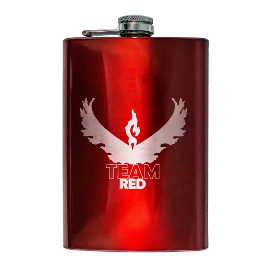 8oz RED Team Red Flask {1}