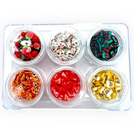 Beary Berry Cherry Combo Set of Polymer Clay Pieces for Epoxy and UV Resin Art {1}