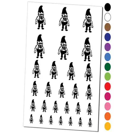 Stoic Standing Garden Gnome Man Temporary Tattoo Water Resistant Fake Body Art Set Collection Light Pink {1}