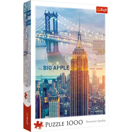 1000 Piece Jigsaw Puzzle, New York at Dawn, Brooklyn Bridge, Empire State Building, City Skyline, USA, Adult Puzzles, Trefl 10393 {1}