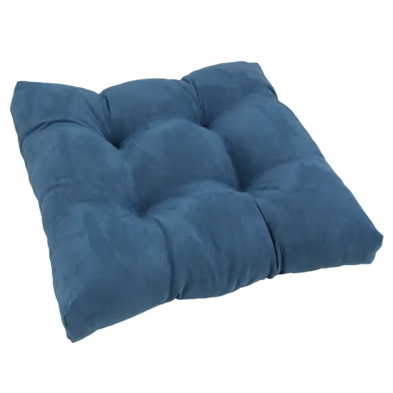 19-inch Squared Microsuede Tufted Dining Chair Cushion - Indigo {1}