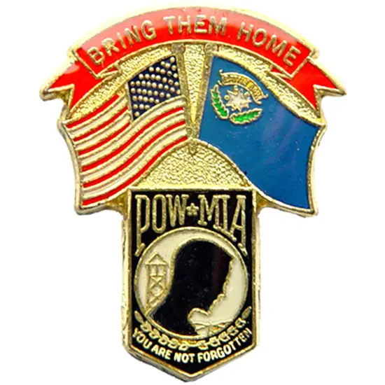 American POW & Nevada Flags Pin 1 1/4" {1}