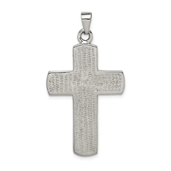 Sterling Silver Mulitcolored Shell Cross Charm Jewerly 49mm x 29mm {3}