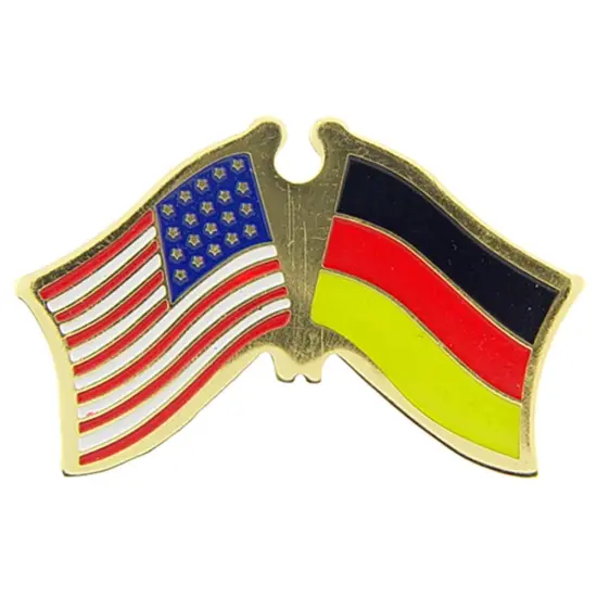 American & Germany Flags Pin 1" {1}