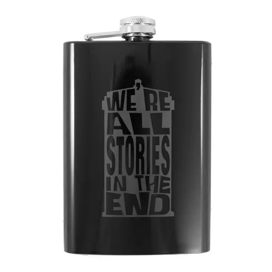 8oz We're All Stories in the End - Black Flask {1}