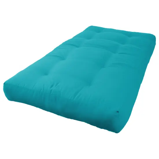 Blazing Needles Renewal 8-inch Twill Twin-size Futon Mattress - Aqua Blue - Aqua Blue {1}