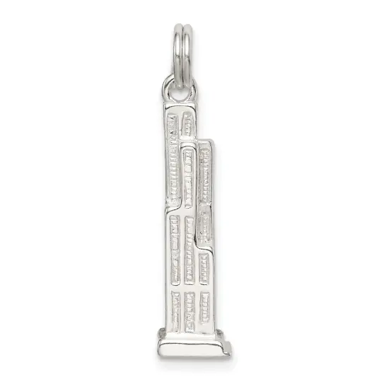 Sterling Silver Empire State Building Charm New York NY Jewerly 24mm x 7mm {3}
