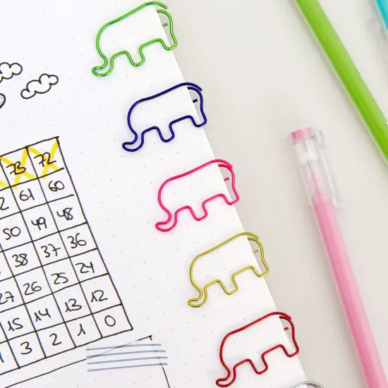 Wrapables Paper Clips Bookmarks for Office Home School (Set of 50) Elephants {3}