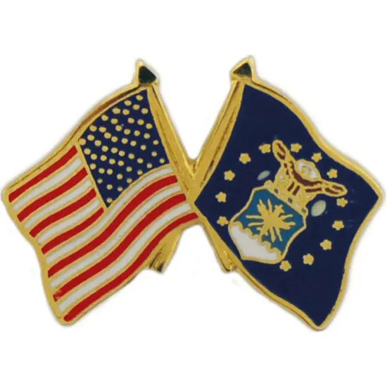 U.S. Air Force & American Flags Pin 1" {1}