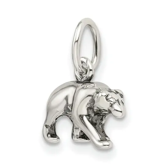 Sterling Silver Bear Charm Pendant Animal Jewelry 12mm x 15mm {4}