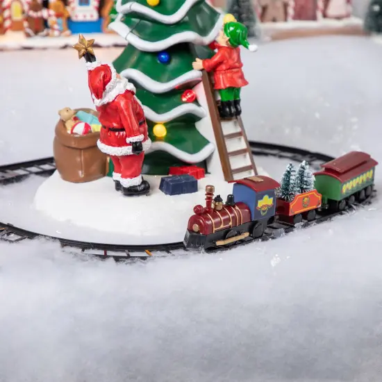 Northlight Animated Christmas Train Set Carrying Frosted Pine Trees - 9-Piece Red {3}