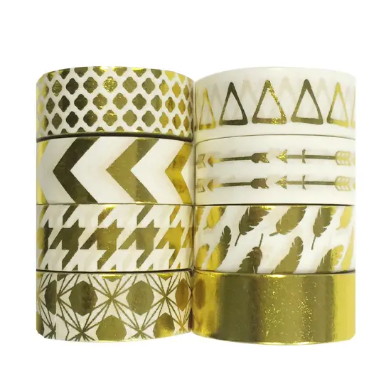 Wrapables Metallic Foil Washi Masking Tape Collection (Set of 8), 08WPSET06 {2}