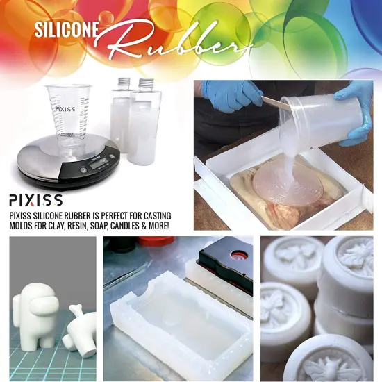 Pixiss 4kg/Gallon Silicone Mold Making Kit Liquid Silicone Rubber Bubble Free Clear {3}