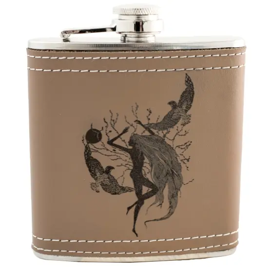 6oz Whispering Winds Leather Flask {1}
