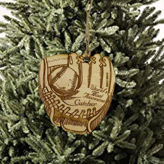 Worlds most Awesome Catcher - Ornament {2}