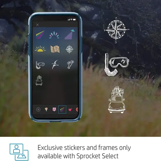 HP Sprocket Portable Printer, Zink Sticky Paper 2.3x3.4" Instant Photo Printer for iOS & Android {5}