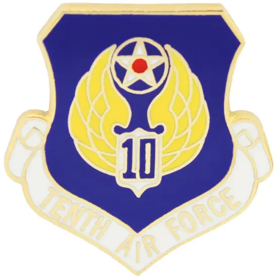 Pins: USAF - Air Force, 010TH, SHIELD (1") {1}