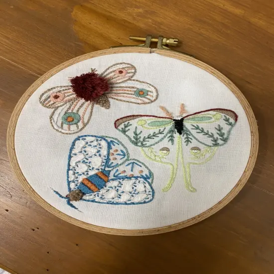MCreativeJ Moths - Peel Stick and Stitch Hand Embroidery Patterns for DIY Crafting {5}