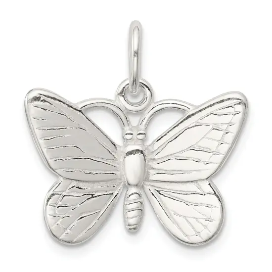 Sterling Silver Butterfly Charm Jewelry Pendant 20mm x 25mm {1}