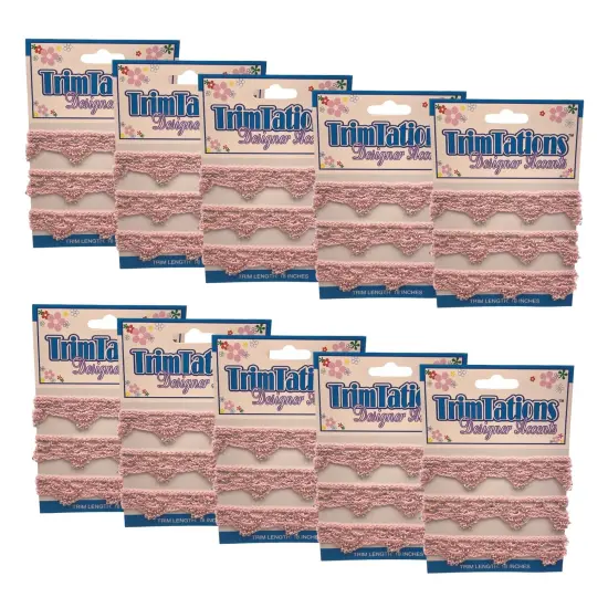 5 Yards of Grace Crochet Beaded Trim -3/4 inch wide x 18 inches Pink {6}