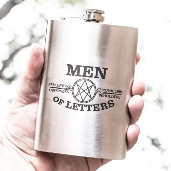 8oz Men of Letters Stainless Steel Flask {4}