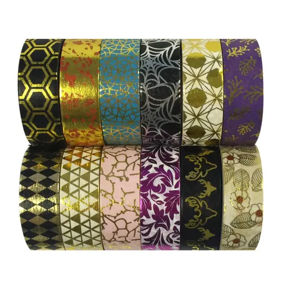 Wrapables Washi Tapes Decorative Masking Tapes, Set of 12, ADSET56 {1}