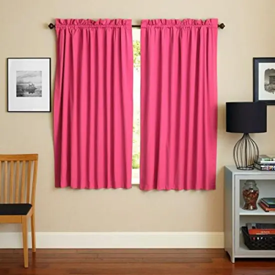 Blazing Needles 63-inch by 52-inch Twill Curtain Panels (Set of 2) - Bery Berry {1}