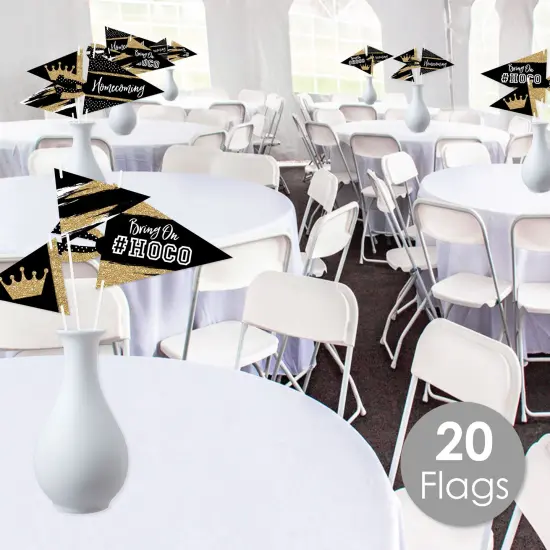 Big Dot of Happiness HOCO Dance - Triangle Homecoming Photo Props - Pennant Flag Centerpieces - Set of 20 {3}