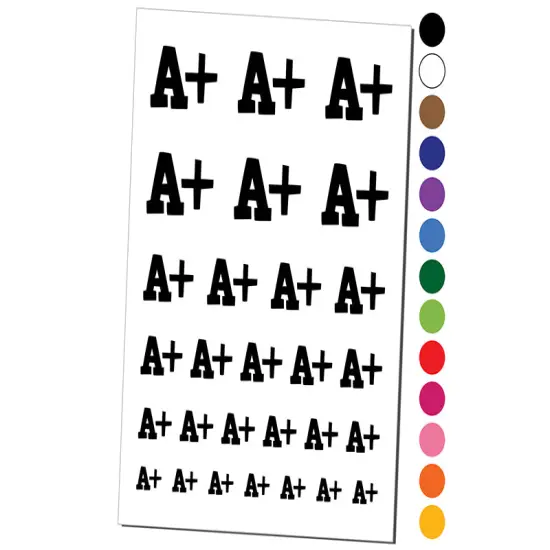 A Plus Grade School Temporary Tattoo Water Resistant Fake Body Art Set Collection Yellow {1}