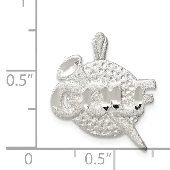 Sterling Silver Golf Ball Charm Pendant FindingKing Jewerly 22mm x 20mm {5}