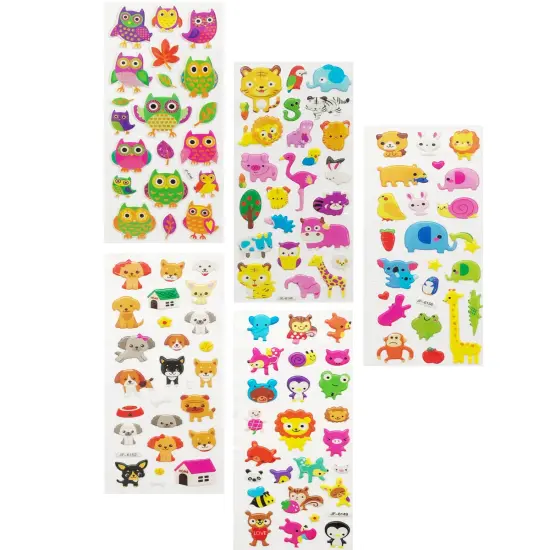 Wrapables 3D Puffy Stickers Bubble Stickers for Crafts & Scrapbooking 10 Sheets Random {9}