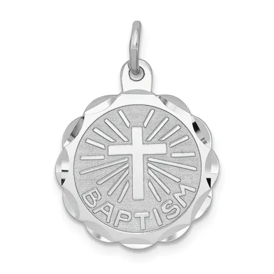 Sterling Silver Baptism Charm Jewerly 20mm x 15mm {1}