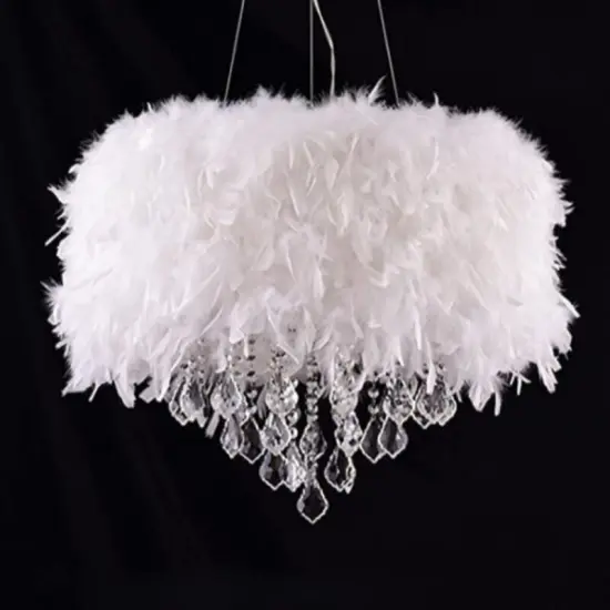 Totally Glam Feather Crystal Chandelier {2}