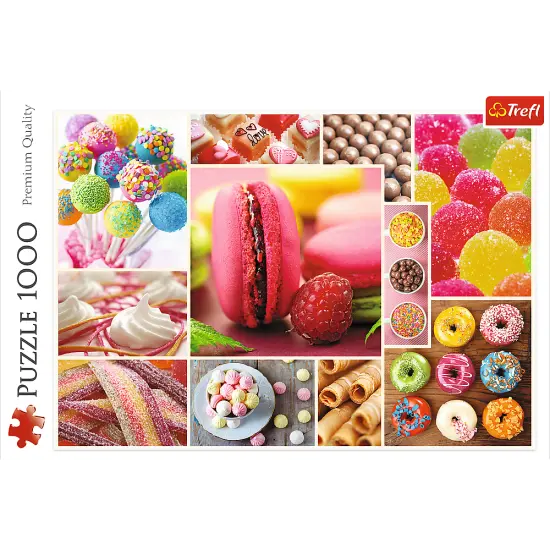 1000 Piece Jigsaw Puzzles, Candy, Collage, Sweets, Macaroons, Donuts, Adult Puzzles, Trefl 10469 {3}