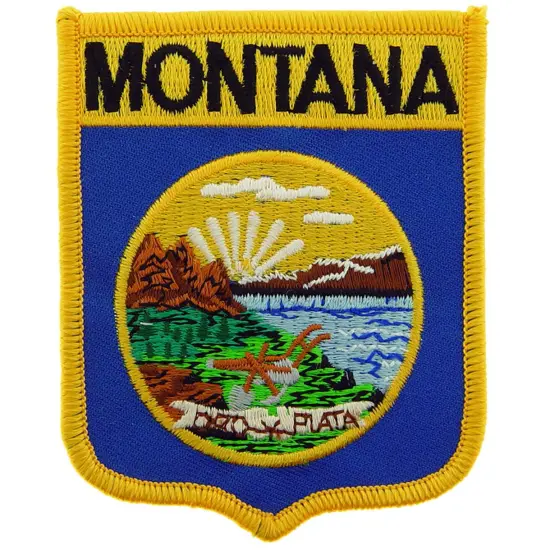 Montana State Flag Shield Patch 2 7/8" x 3 1/2" {1}